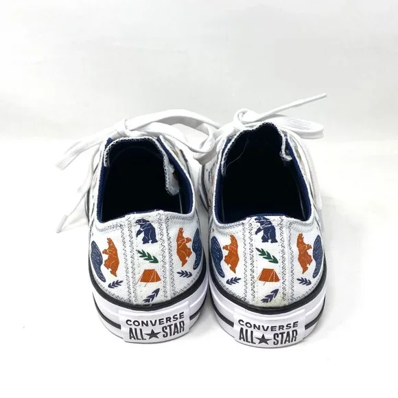 Converse Women's 672440F CTAS OX White Camping Themed Print Low Canvas Sneakers - Picture 5 of 10